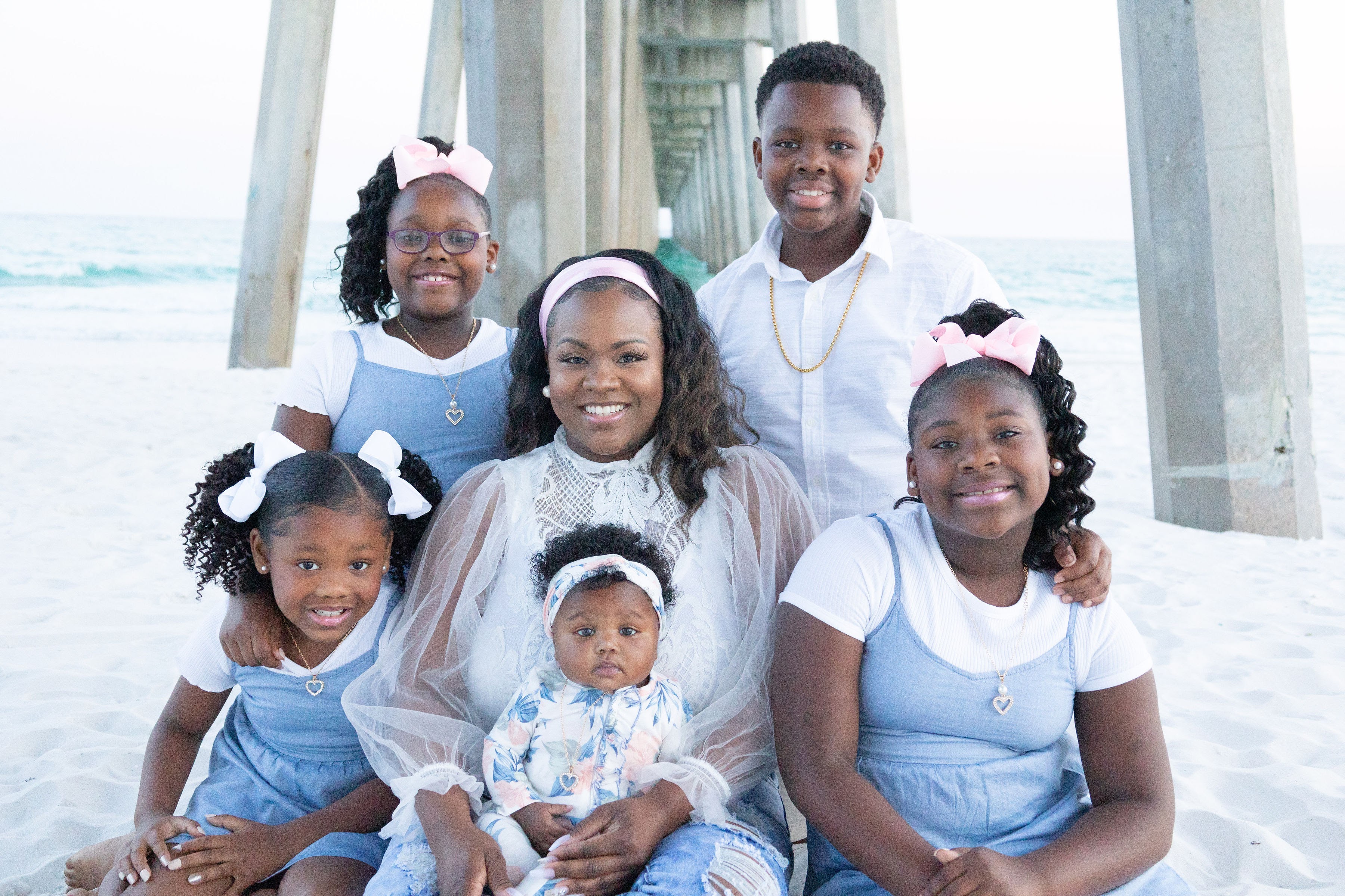 Rielle and family at the beach