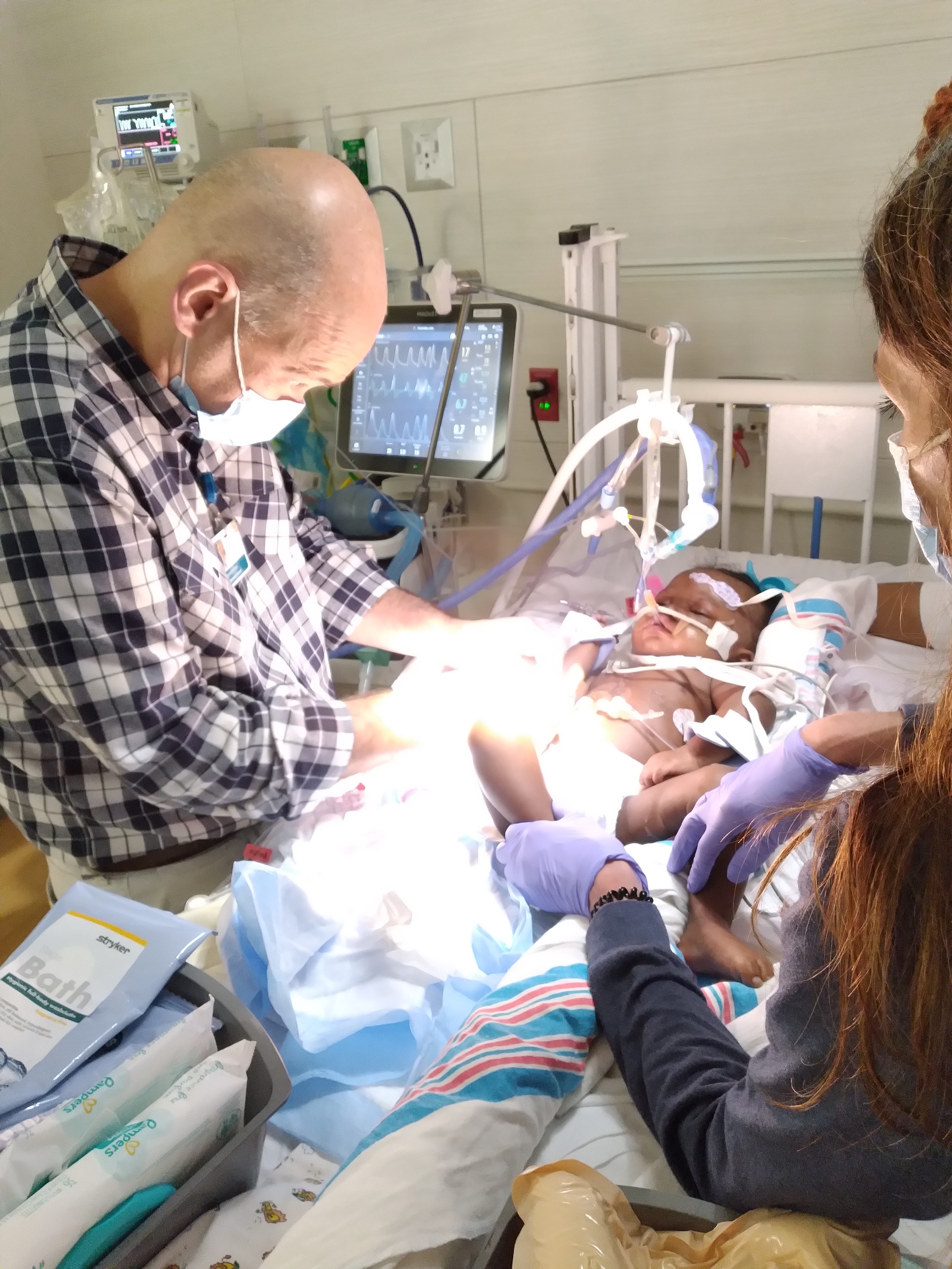 Rielle being monitored by parents