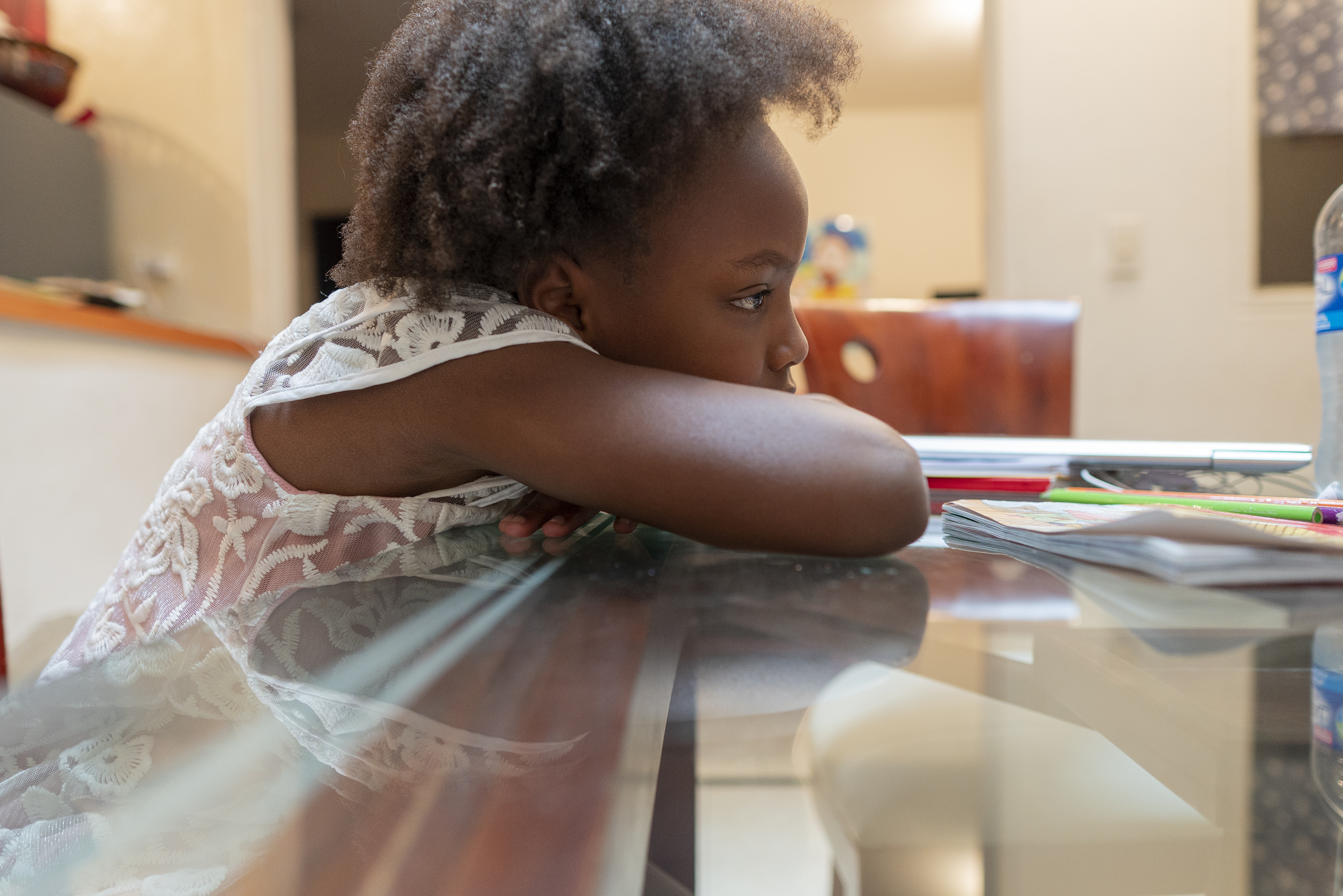 child studying