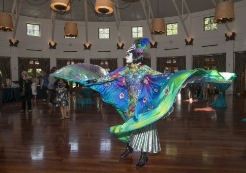 person dressed festively dancing 